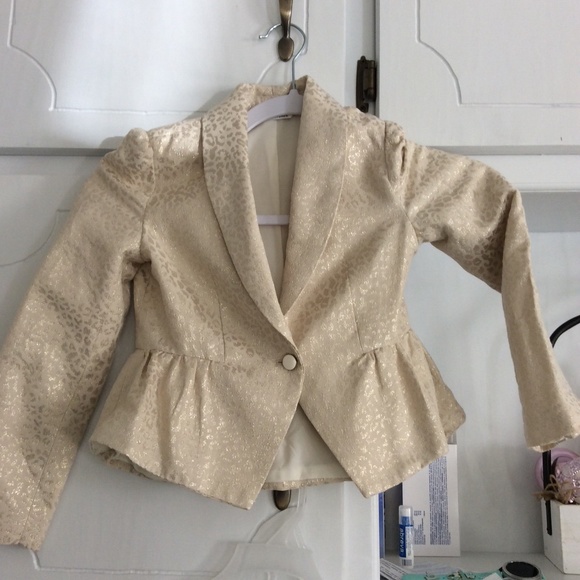 Rachel Zoe x Janie and jack gold leopard print blazer/pants...